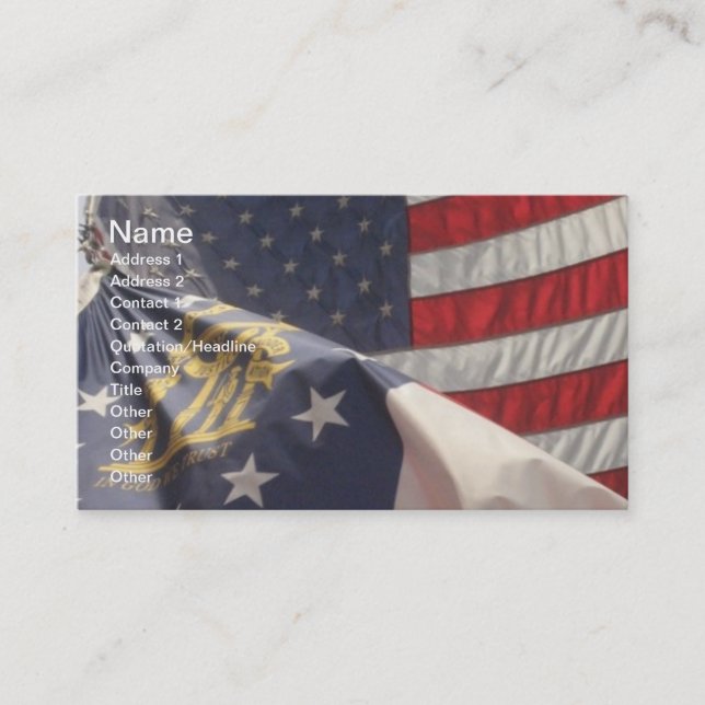 U.S. and Georgia Flags Business Card (Front)