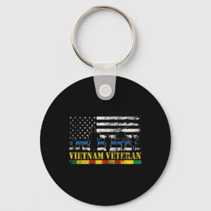 U.s Army Vietnam Veteran American Flag Soldier Vie Keychain