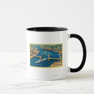 U.S. Battleship passing through Portland Mug