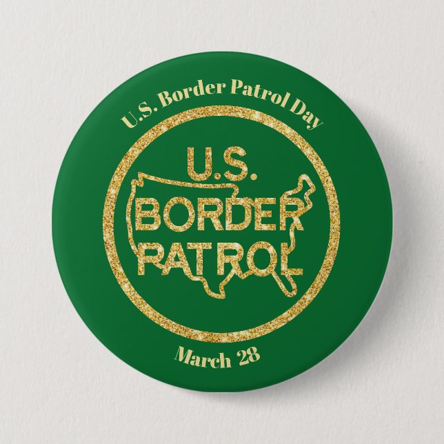 U.S. Border Patrol Day Gold Logo Button (Front)