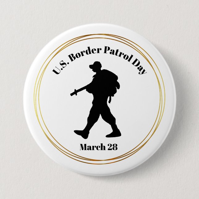 U.S. Border Patrol Day Silhouette Button #2 (Front)