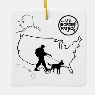 U.S. Border Patrol Silhouette Christmas Ornament