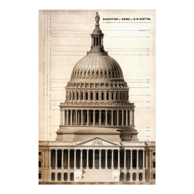 U.S. Capitol Architectural Blueprint 1859 Photo Print (Front)