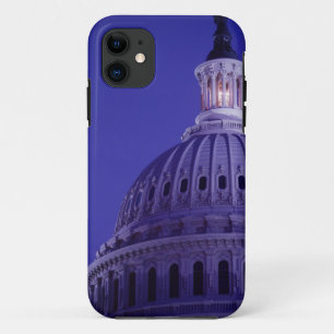 U.S Capitol at dusk with light in dome on iPhone 11 Case