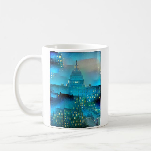 U.S. Capitol in lights Coffee Mug (Left)