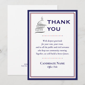 U.S. Capitol Public & Civil Servant Post-Election Thank You Card