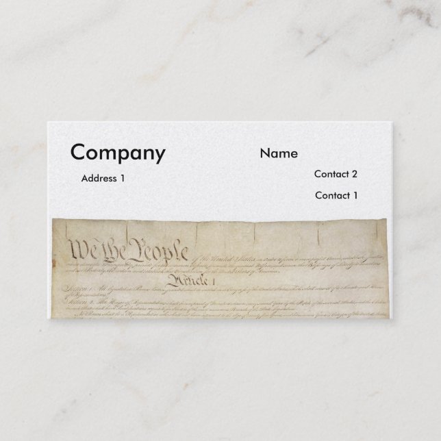 U.S. Constitution_Pg1 and 4 Business Card (Front)