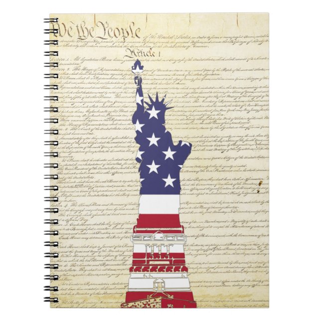 U S Constitution Staue Of Liberty Notebook (Front)