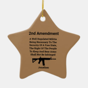 U S Constiution  Right To Bear Arms  2nd Amendment Ceramic Ornament