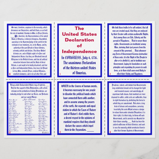 U.S. Declaration of Independence Pocket Pamphlet (Front)