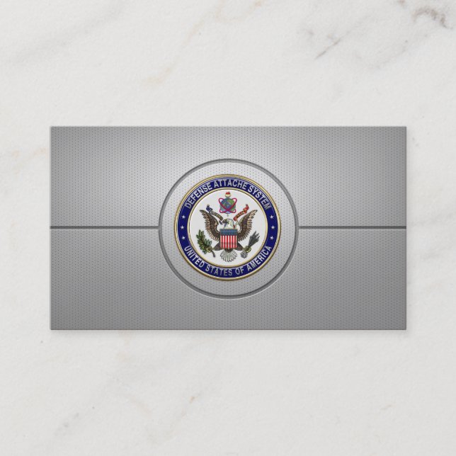 U.S. Defence Attaché System (DAS) Emblem [3D] Business Card (Front)