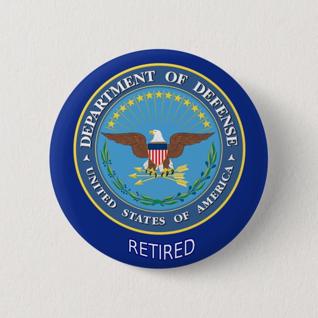 U.S. Defence Department Retired 2 Inch Round Button (Front)