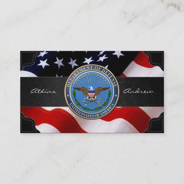 U.S. Department of Defence (DOD) Emblem [3D] Business Card (Front)