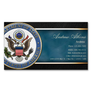 U.S. Department of State (DoS) Emblem [3D] Magnetic Business Card