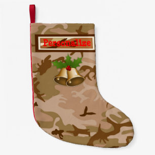 U.S. Desert Sand Camo Christmas Stocking w/Bells