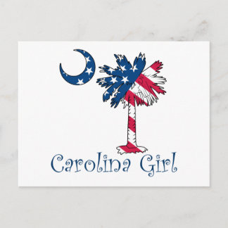 U.S. Flag Carolina Girl Postcard