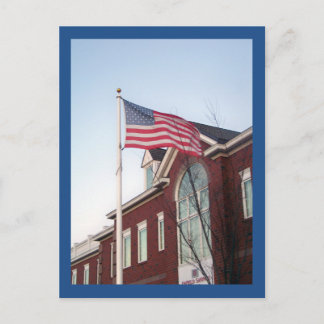 U.S. Flag Enfield Savings Bank Connecticut Postcard