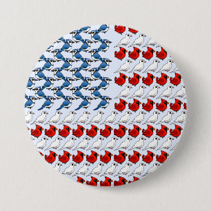 U.S. Flag of Birds 3 Inch Round Button