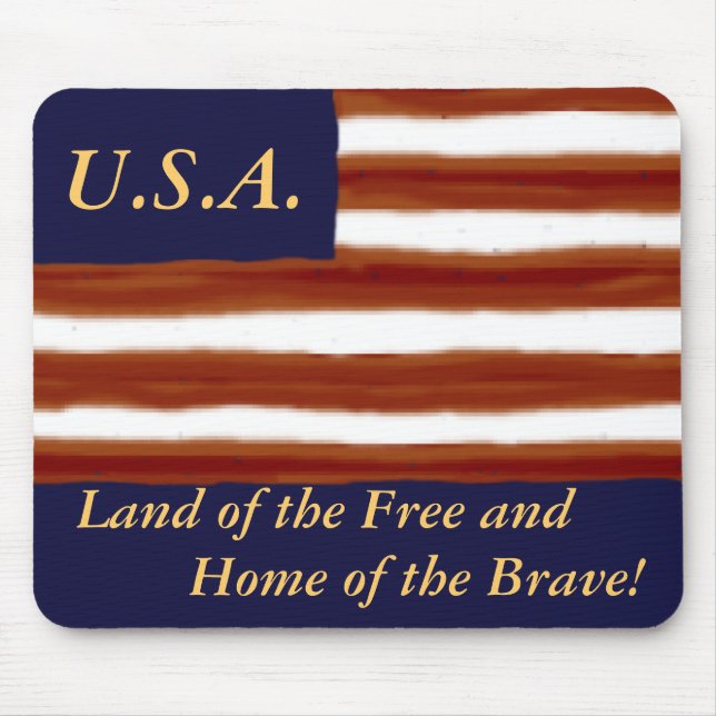 U.S. Flag Personalized Mouse Pad (Front)