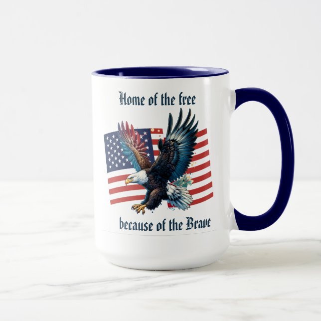 "U.S. Flag with Eagle" Customizable  Mug (Right)