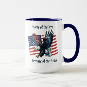 "U.S. Flag with Eagle" Customizable  Mug