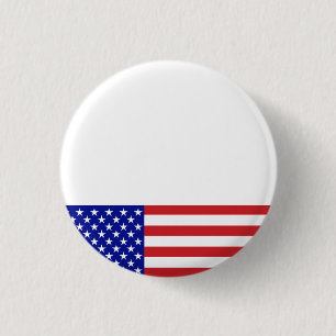 U.S. Flag - Write Your Own Text 1 Inch Round Button