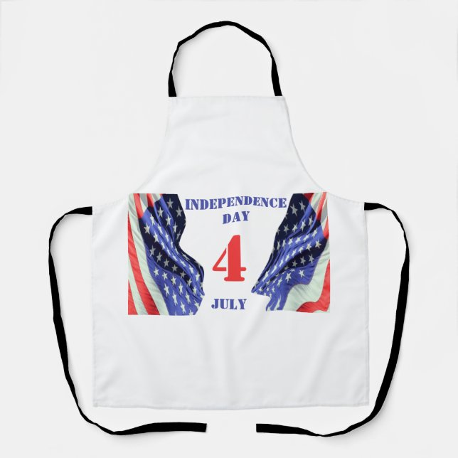 U.S flags for Independence Day, 4th of July  Apron (Front)