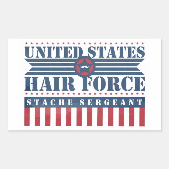 U.S. Hair Force Stache Sergeant Sticker (Front)