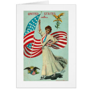 U.S. Lady & Flag, Early 1900's
