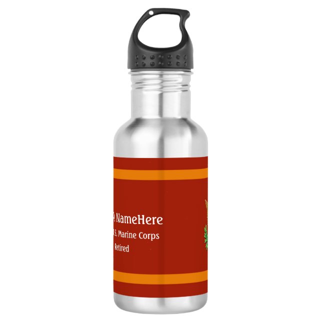 U.S. Marine Corps Defence emblem personalize 532 Ml Water Bottle (Front)