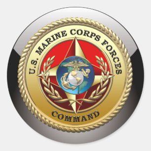U.S. Marine Corps Forces Command (MARFORCOM) [3D] Classic Round Sticker