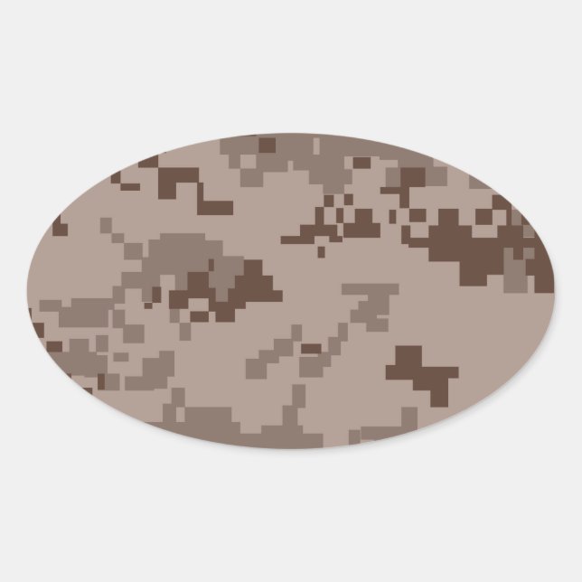 U.S. Marine Corps Marpat Desert Camouflage Oval Sticker (Front)