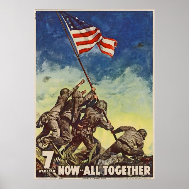 U.S. Marine Corps Vintage "Now All Together" Poster (Front)