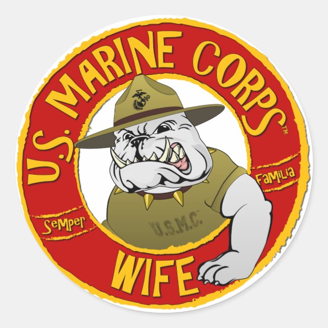 U.S. Marine Corps Wife Classic Round Sticker (Front)