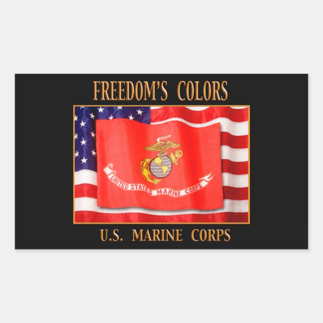 U.S. Marine Corps Your Custom Rectangle Stickers (Front)