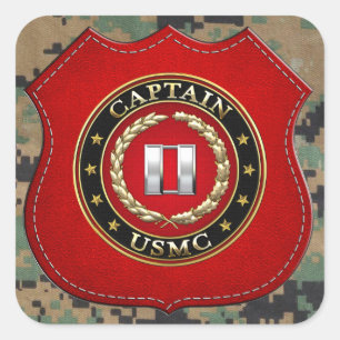 U.S. Marines: Captain (USMC Capt) [3D] Square Sticker