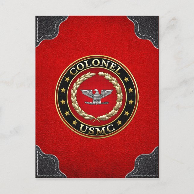 U.S. Marines: Colonel (USMC Col) [3D] Postcard (Front)