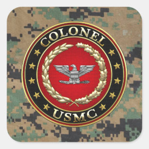 U.S. Marines: Colonel (USMC Col) [3D] Square Sticker