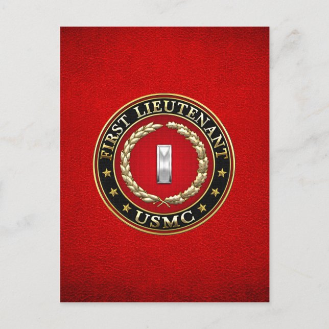 U.S. Marines: First Lieutenant (USMC 1stLt) [3D] Postcard (Front)