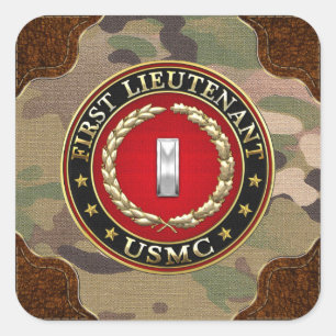 U.S. Marines: First Lieutenant (USMC 1stLt) [3D] Square Sticker