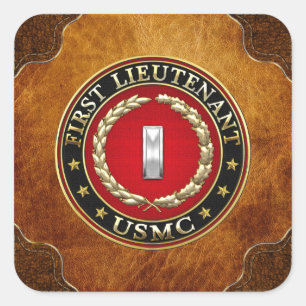 U.S. Marines: First Lieutenant (USMC 1stLt) [3D] Square Sticker