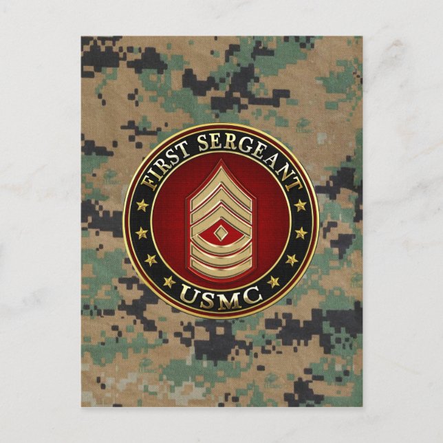 U.S. Marines: First Sergeant (USMC 1stSgt) [3D] Postcard (Front)