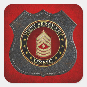 U.S. Marines: First Sergeant (USMC 1stSgt) [3D] Square Sticker