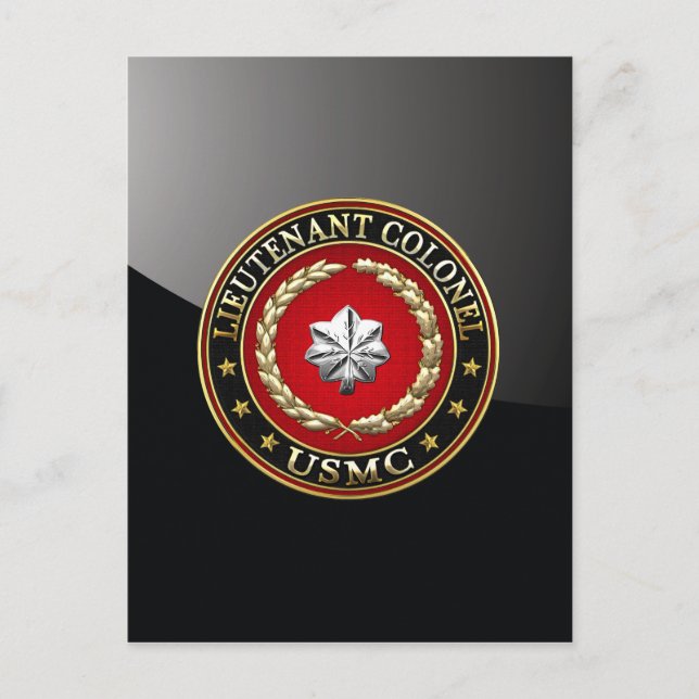 U.S. Marines: Lieutenant Colonel (USMC LtCol) [3D] Postcard (Front)