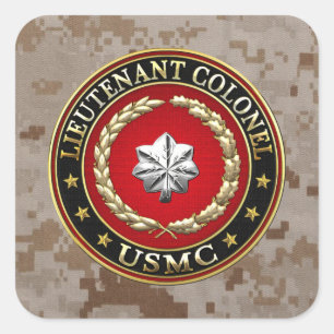 U.S. Marines: Lieutenant Colonel (USMC LtCol) [3D] Square Sticker