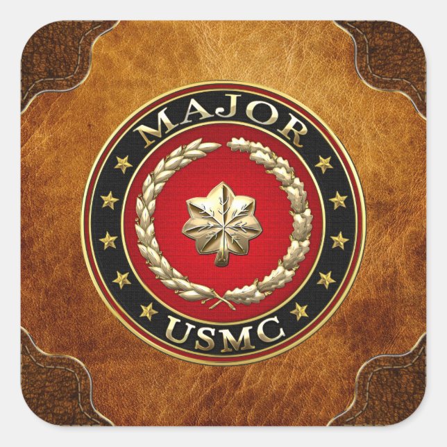 U.S. Marines: Major (USMC Maj) [3D] Square Sticker (Front)