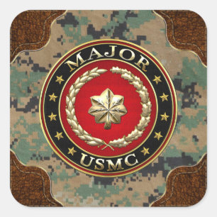 U.S. Marines: Major (USMC Maj) [3D] Square Sticker
