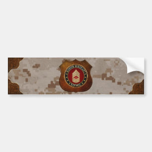 U.S. Marines: Master Sergeant (USMC MSgt) [3D] Bumper Sticker