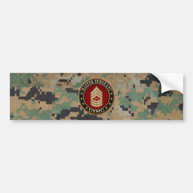 U.S. Marines: Master Sergeant (USMC MSgt) [3D] Bumper Sticker (Front)