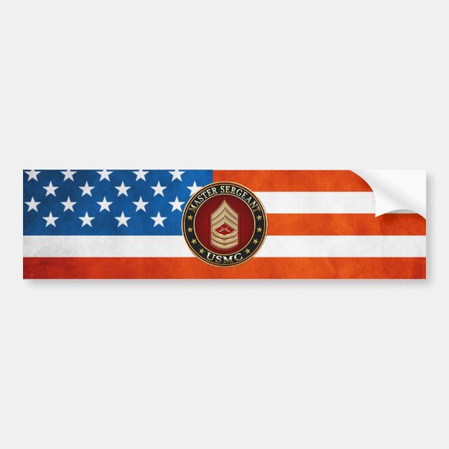 U.S. Marines: Master Sergeant (USMC MSgt) [3D] Bumper Sticker (Front)